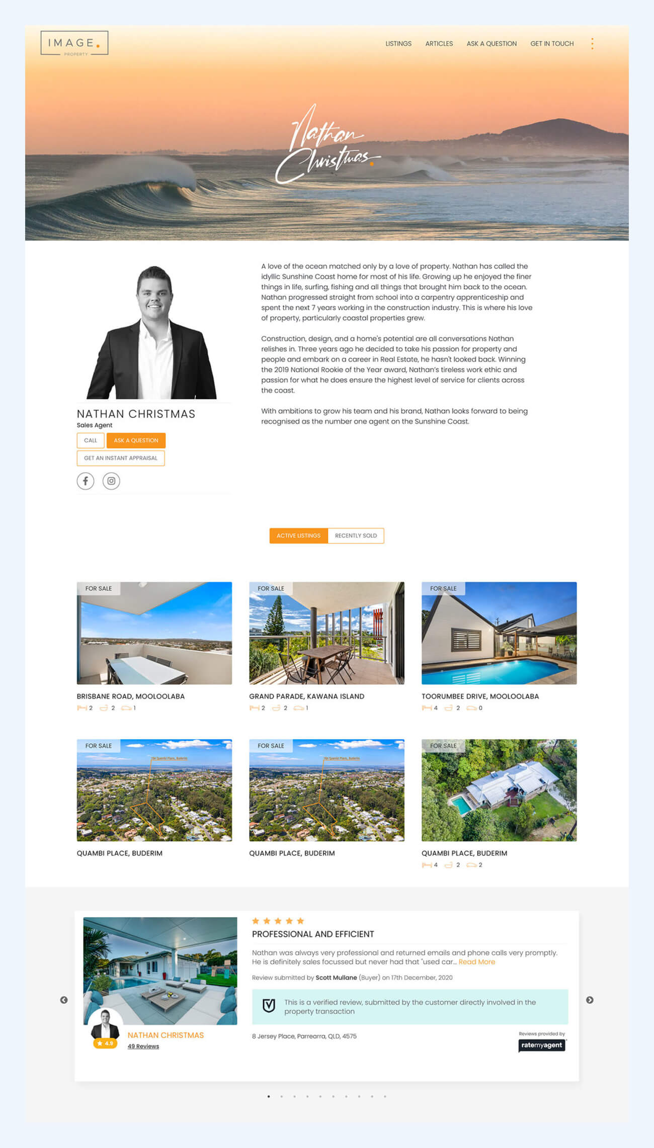 image property agent page design